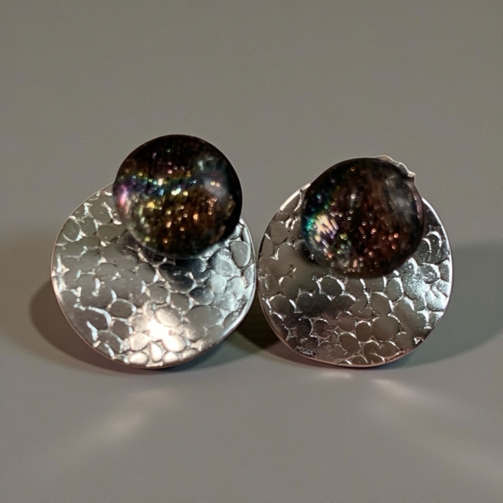 Elegant Silver And Black Earrings